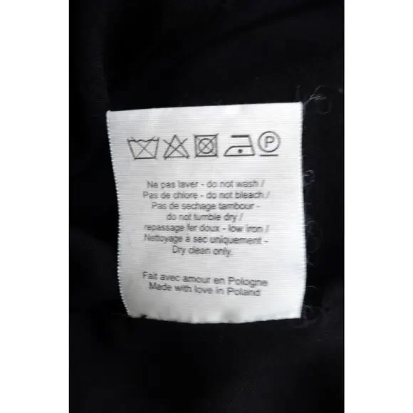 SEZANE Silk Black Pink Floral Print Long Sleeve Mini Shift Shirt Dress S $205 - Picture 9 of 11